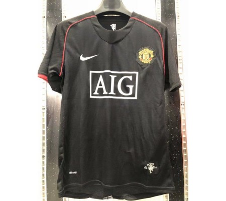 Manchester United 07/08 Away Black Soccer Jersey